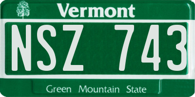 VT license plate NSZ743