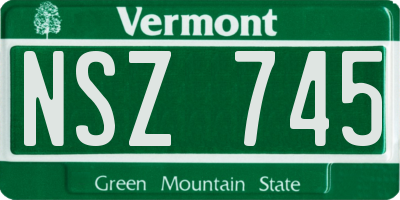 VT license plate NSZ745