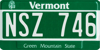 VT license plate NSZ746