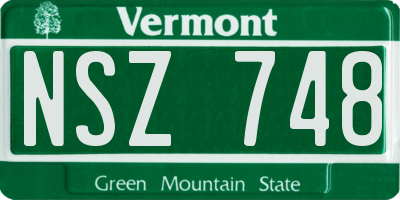 VT license plate NSZ748