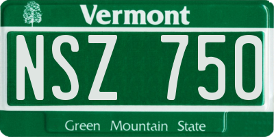 VT license plate NSZ750