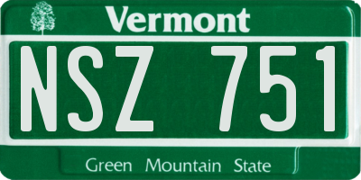 VT license plate NSZ751