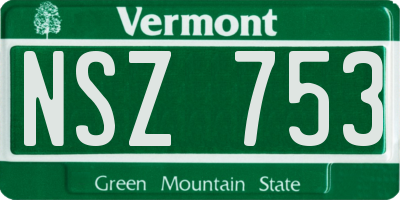 VT license plate NSZ753