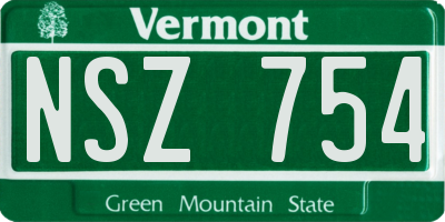 VT license plate NSZ754