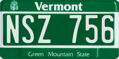 VT license plate NSZ756