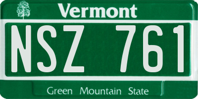 VT license plate NSZ761