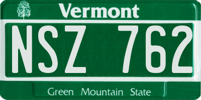 VT license plate NSZ762
