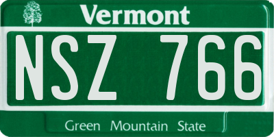 VT license plate NSZ766
