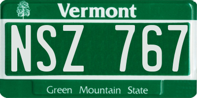 VT license plate NSZ767