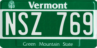 VT license plate NSZ769