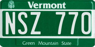 VT license plate NSZ770