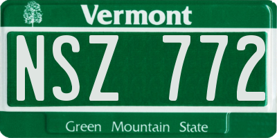 VT license plate NSZ772