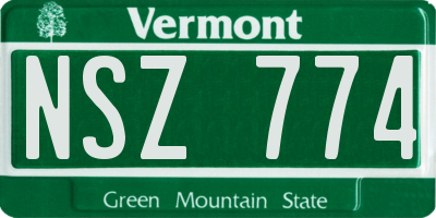 VT license plate NSZ774