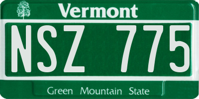 VT license plate NSZ775