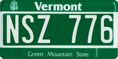 VT license plate NSZ776