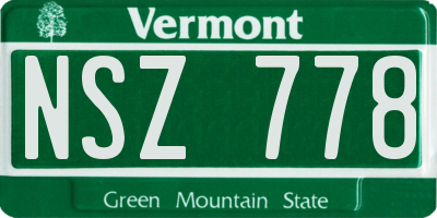 VT license plate NSZ778