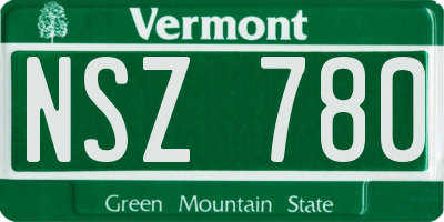 VT license plate NSZ780