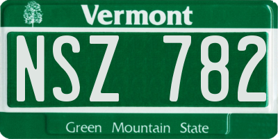 VT license plate NSZ782