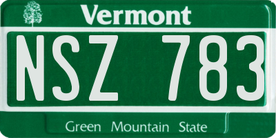 VT license plate NSZ783
