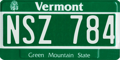 VT license plate NSZ784