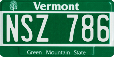 VT license plate NSZ786
