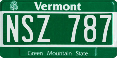 VT license plate NSZ787