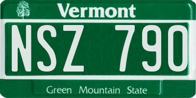 VT license plate NSZ790