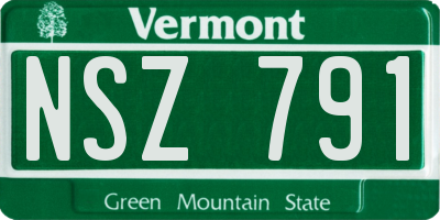 VT license plate NSZ791