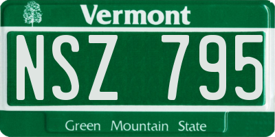 VT license plate NSZ795