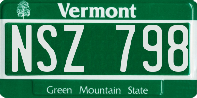 VT license plate NSZ798
