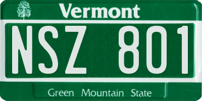 VT license plate NSZ801