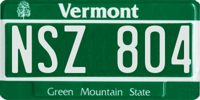 VT license plate NSZ804