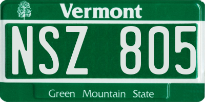 VT license plate NSZ805