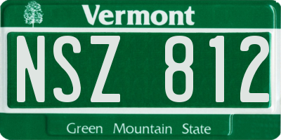 VT license plate NSZ812