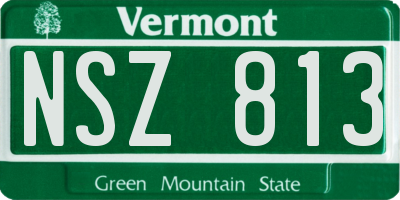 VT license plate NSZ813