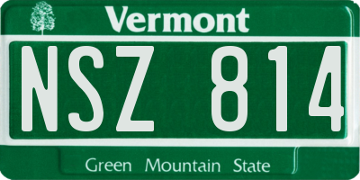 VT license plate NSZ814