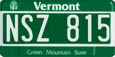 VT license plate NSZ815