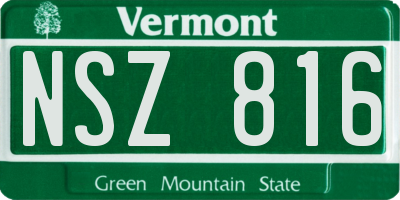 VT license plate NSZ816