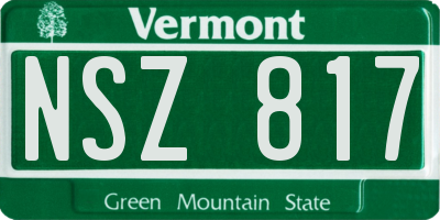 VT license plate NSZ817