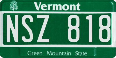 VT license plate NSZ818