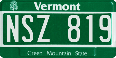 VT license plate NSZ819