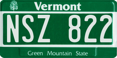 VT license plate NSZ822