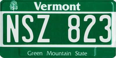VT license plate NSZ823
