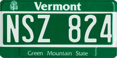 VT license plate NSZ824