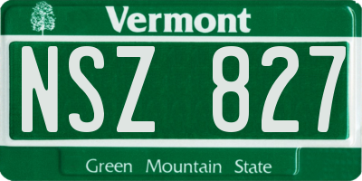 VT license plate NSZ827