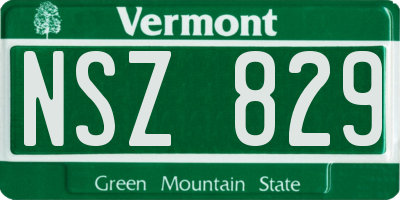 VT license plate NSZ829