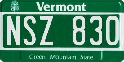 VT license plate NSZ830