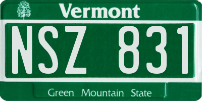 VT license plate NSZ831