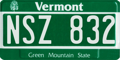 VT license plate NSZ832