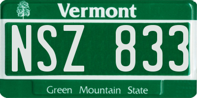 VT license plate NSZ833